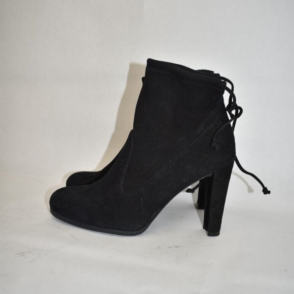 $700 STUART WEITZMAN GLOVE BOOTIE SOCK HIGHLAND SUEDE BLACK 9 (PA22) - Picture 3 of 7